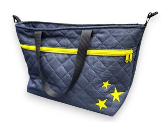 Taška na kočárek s výšivkou - denim